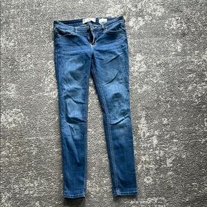 Women's low rise super skinny blue jeans